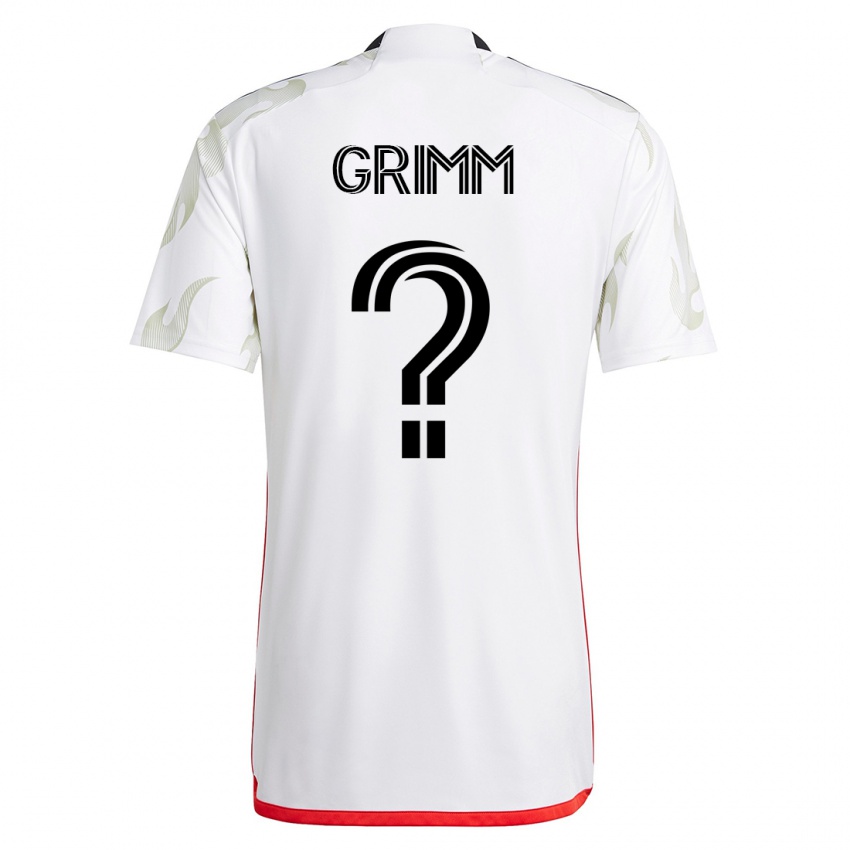 Uomo Maglia Mason Grimm #0 Bianco Kit Gara Away 2023/24 Maglietta