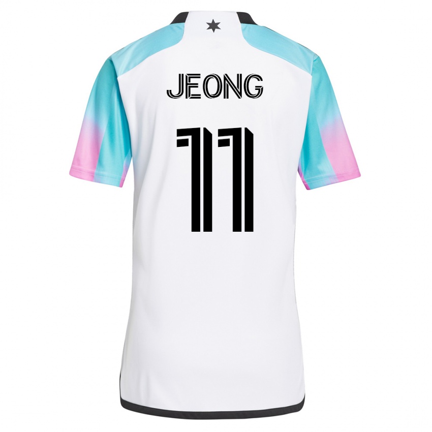 Uomo Maglia Sang-Bin Jeong #11 Bianco Kit Gara Away 2023/24 Maglietta