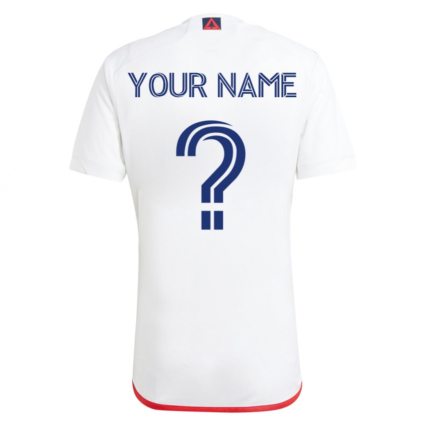 Uomo Maglia Il Tuo Nome #0 Bianco Rosso Kit Gara Away 2023/24 Maglietta