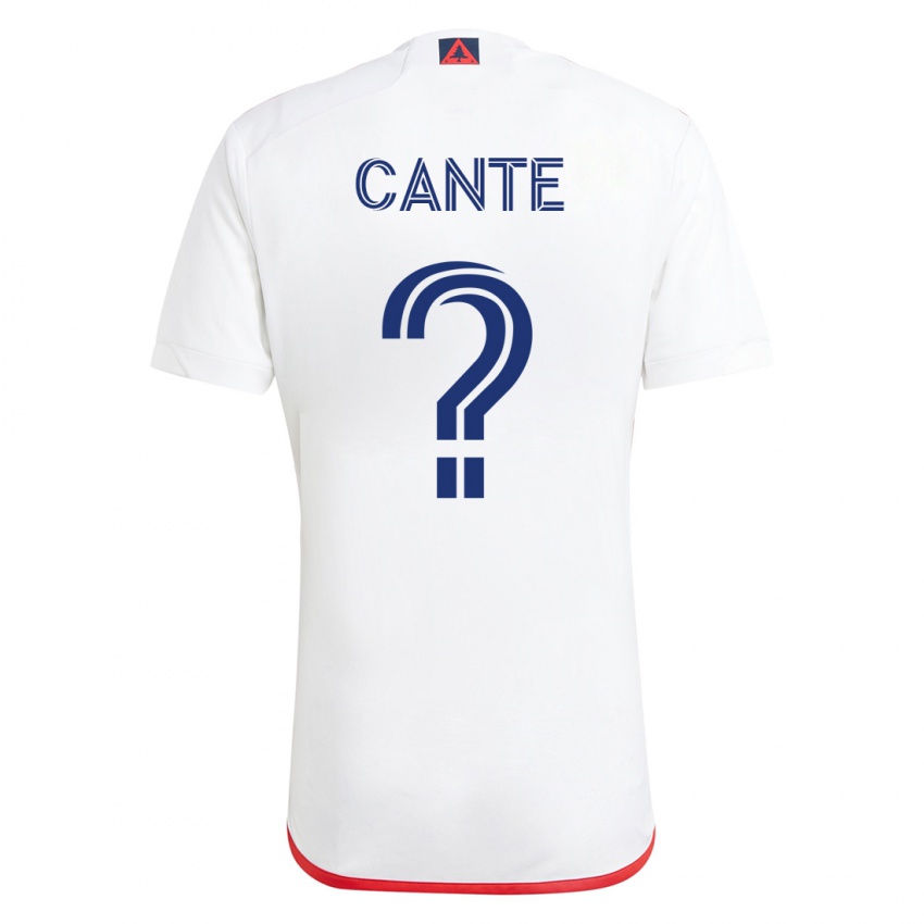 Uomo Maglia Jonathan Cante #0 Bianco Rosso Kit Gara Away 2023/24 Maglietta