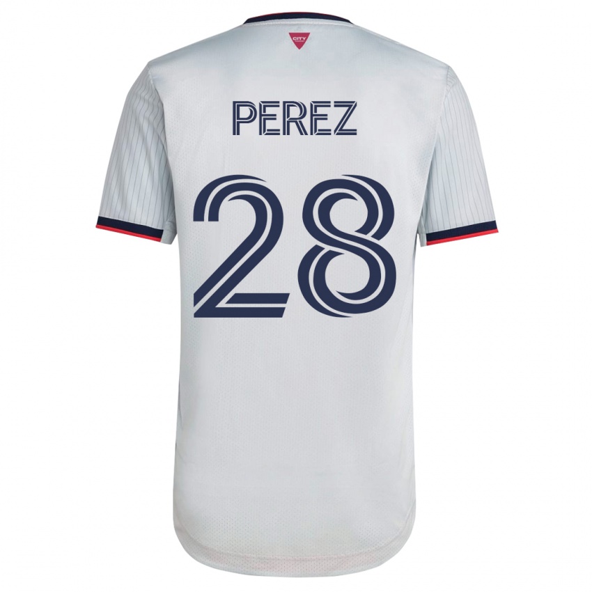 Uomo Maglia Miguel Perez #28 Bianco Kit Gara Away 2023/24 Maglietta