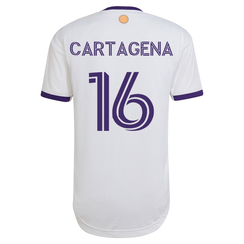 Uomo Maglia Wilder Cartagena #16 Bianco Kit Gara Away 2023/24 Maglietta