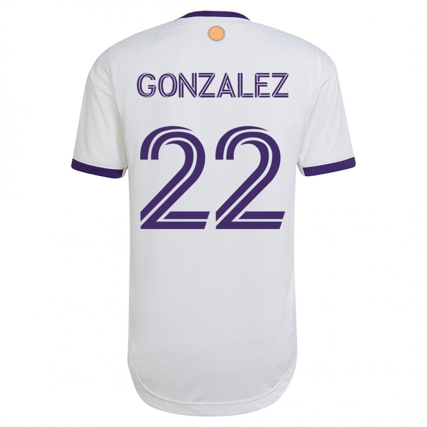 Uomo Maglia Gastón González #22 Bianco Kit Gara Away 2023/24 Maglietta