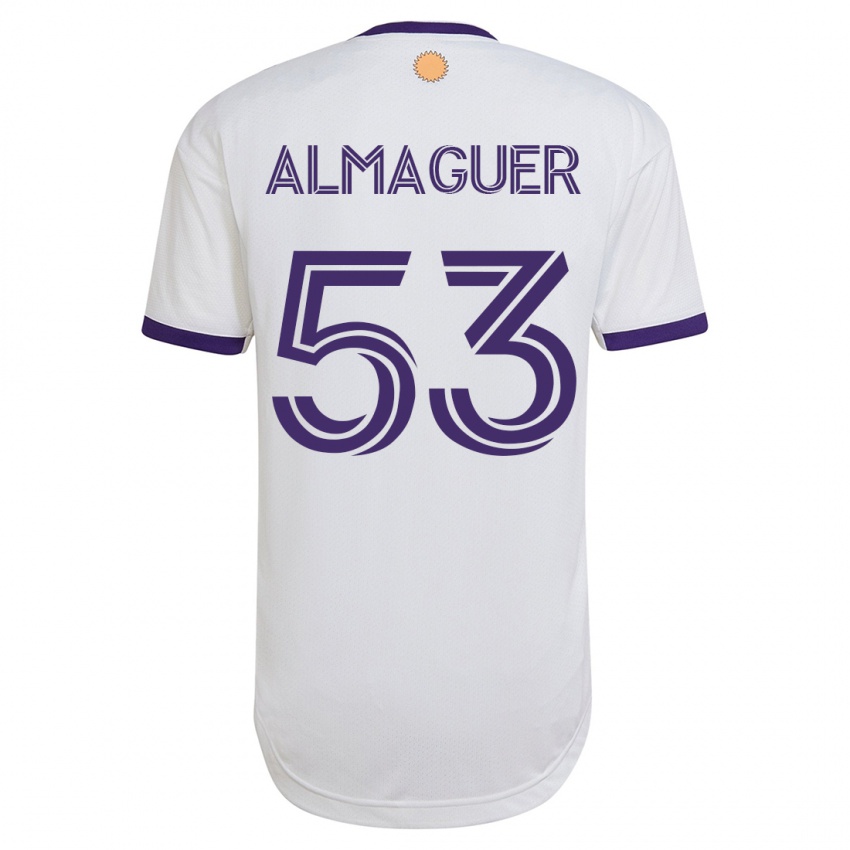 Uomo Maglia Jorge Almaguer #53 Bianco Kit Gara Away 2023/24 Maglietta