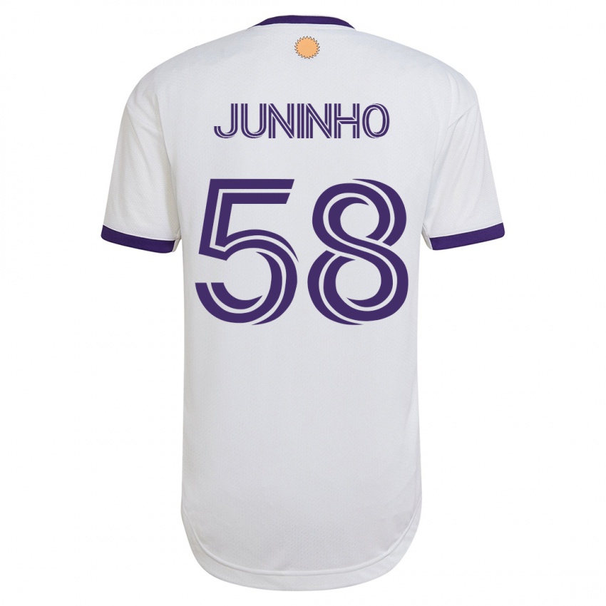 Uomo Maglia Juninho #58 Bianco Kit Gara Away 2023/24 Maglietta