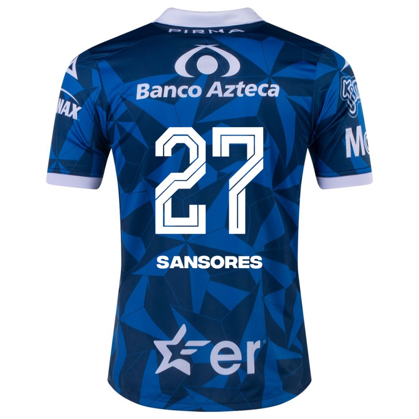 Uomo Maglia Miguel Sansores #27 Blu Kit Gara Away 2023/24 Maglietta