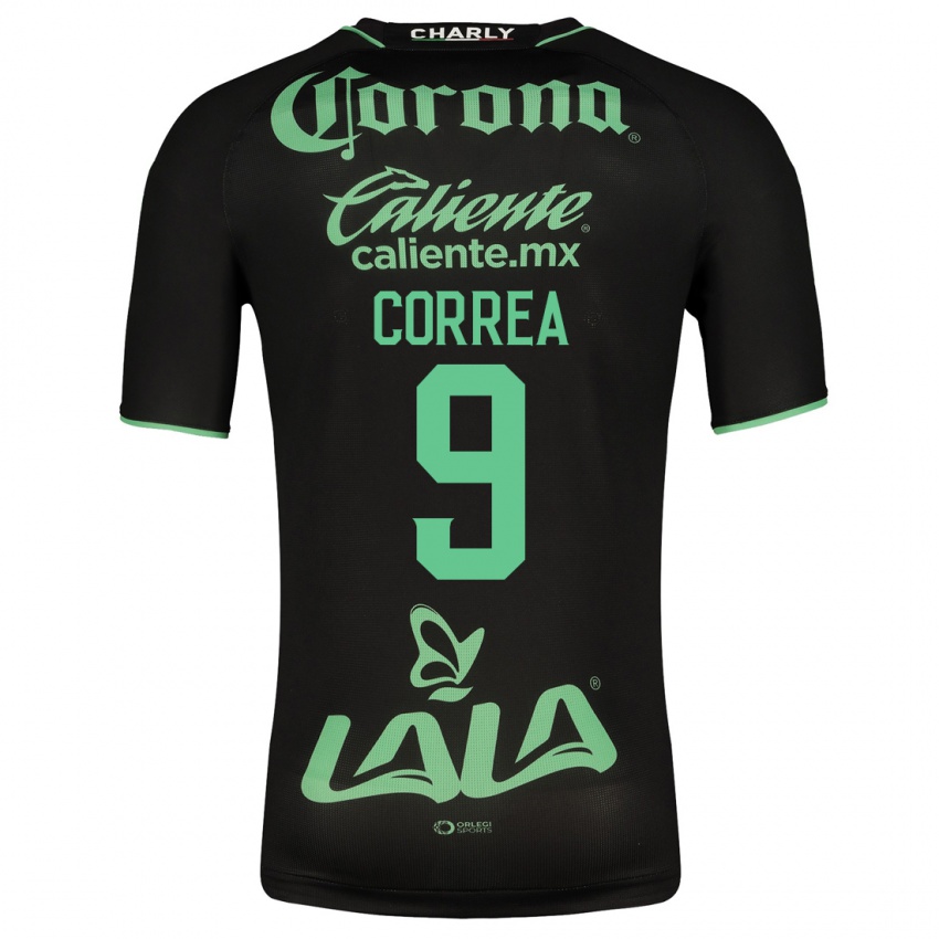 Uomo Maglia Javier Correa #9 Nero Kit Gara Away 2023/24 Maglietta