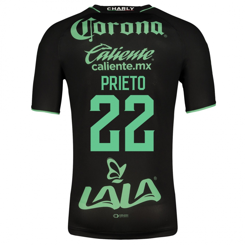 Uomo Maglia Ronaldo Prieto #22 Nero Kit Gara Away 2023/24 Maglietta