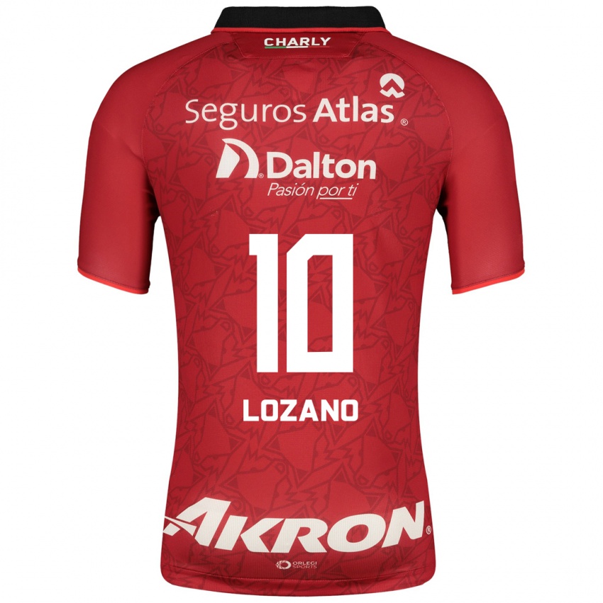 Uomo Maglia Brian Lozano #10 Rosso Kit Gara Away 2023/24 Maglietta