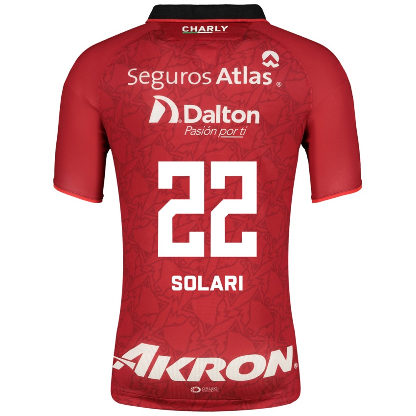 Uomo Maglia Augusto Solari #22 Rosso Kit Gara Away 2023/24 Maglietta