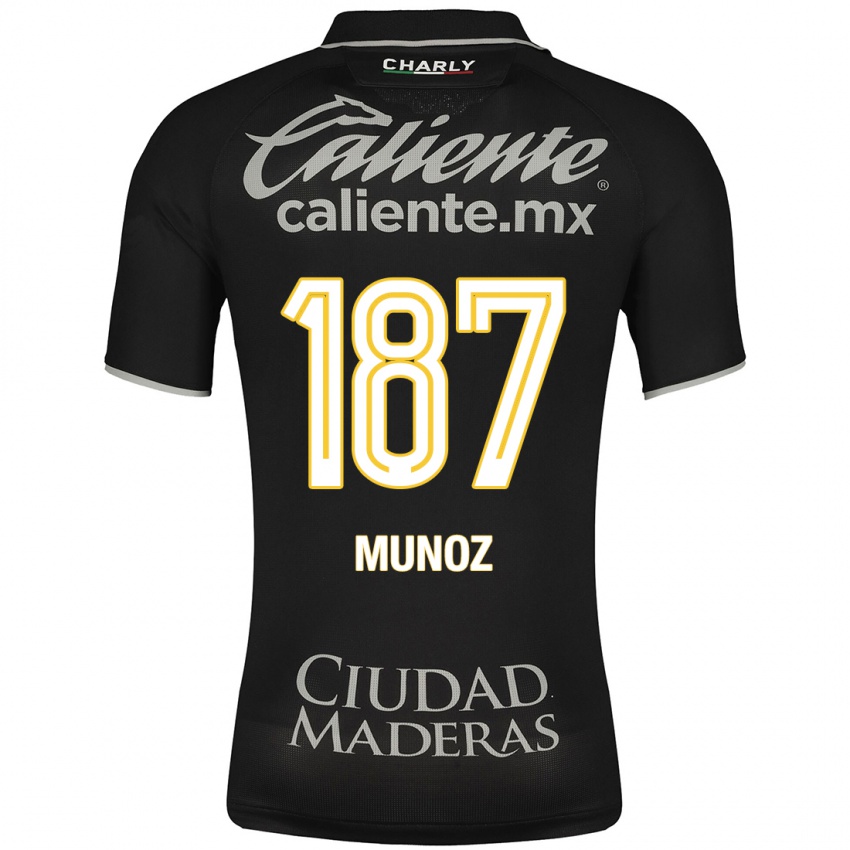 Uomo Maglia Diego Muñoz #187 Nero Kit Gara Away 2023/24 Maglietta