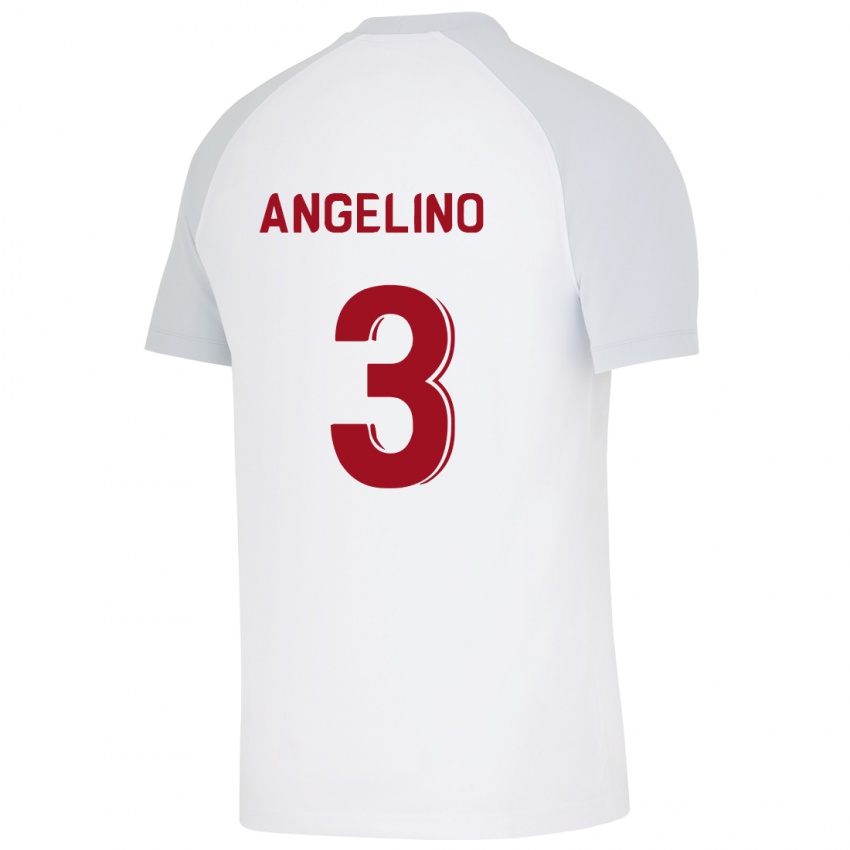 Uomo Maglia Angelino #3 Bianco Kit Gara Away 2023/24 Maglietta