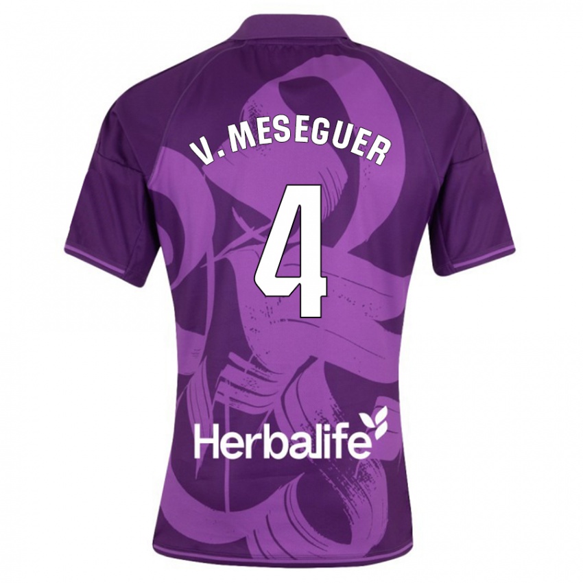 Uomo Maglia Víctor Meseguer #4 Viola Kit Gara Away 2023/24 Maglietta