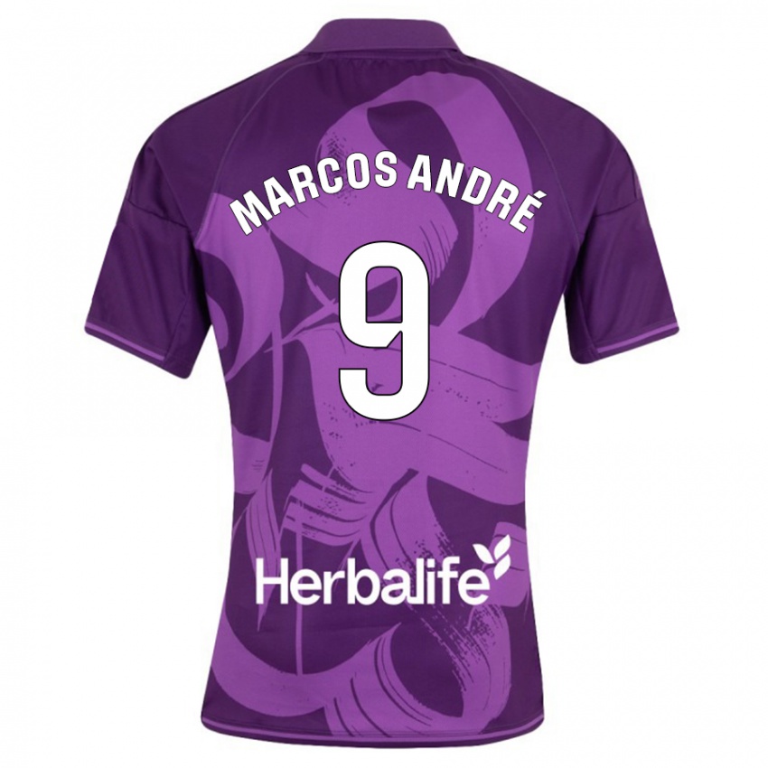 Uomo Maglia Marcos André #9 Viola Kit Gara Away 2023/24 Maglietta