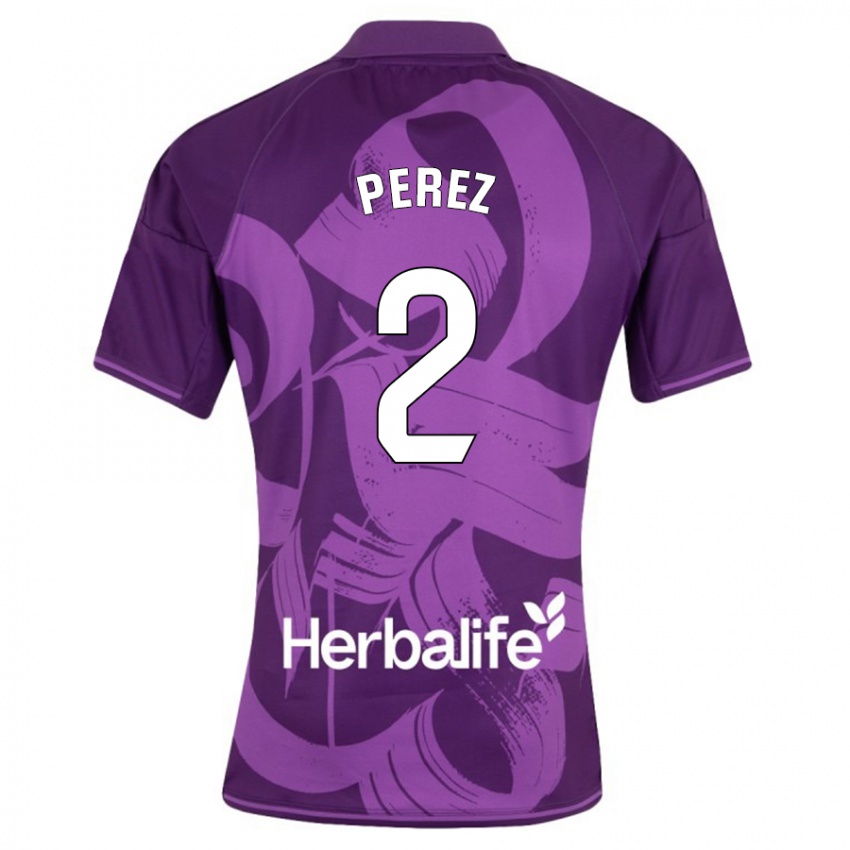 Uomo Maglia Iker Pérez #2 Viola Kit Gara Away 2023/24 Maglietta