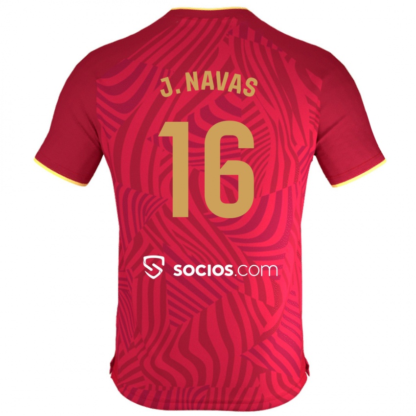 Uomo Maglia Jesus Navas #16 Rosso Kit Gara Away 2023/24 Maglietta
