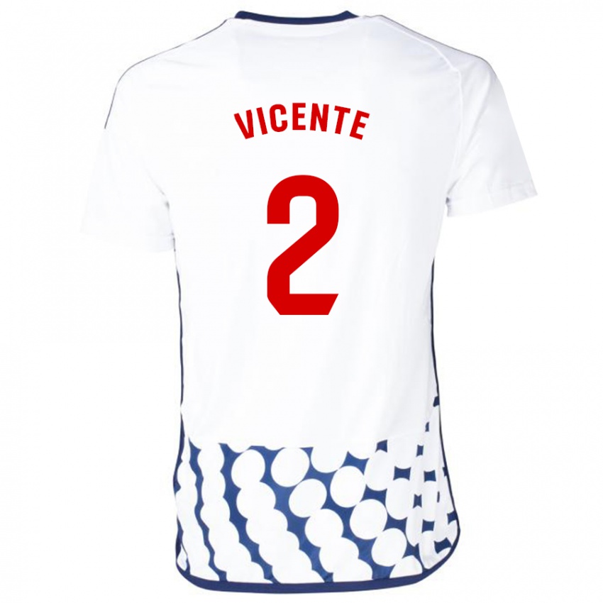 Uomo Maglia David Vicente #2 Bianco Kit Gara Away 2023/24 Maglietta