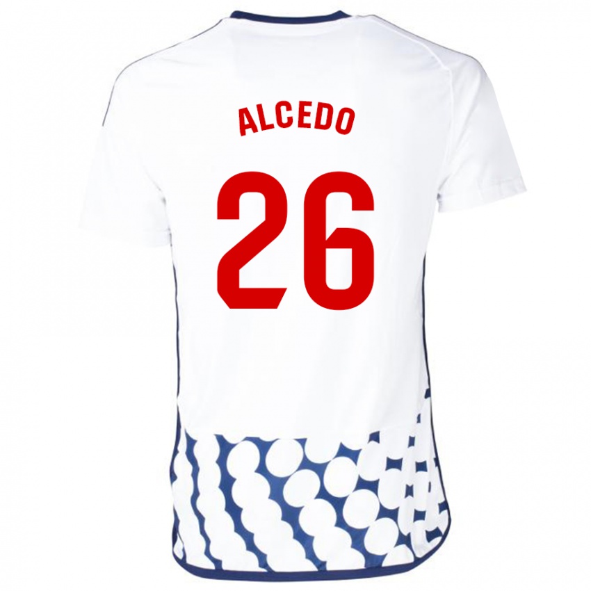 Uomo Maglia Juan María Alcedo #26 Bianco Kit Gara Away 2023/24 Maglietta