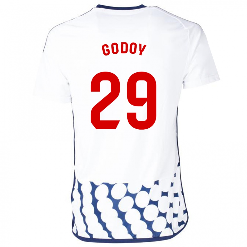 Uomo Maglia Alan Godoy #29 Bianco Kit Gara Away 2023/24 Maglietta