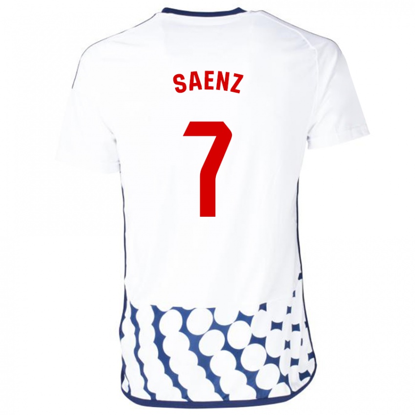 Uomo Maglia Raúl Sáenz #7 Bianco Kit Gara Away 2023/24 Maglietta