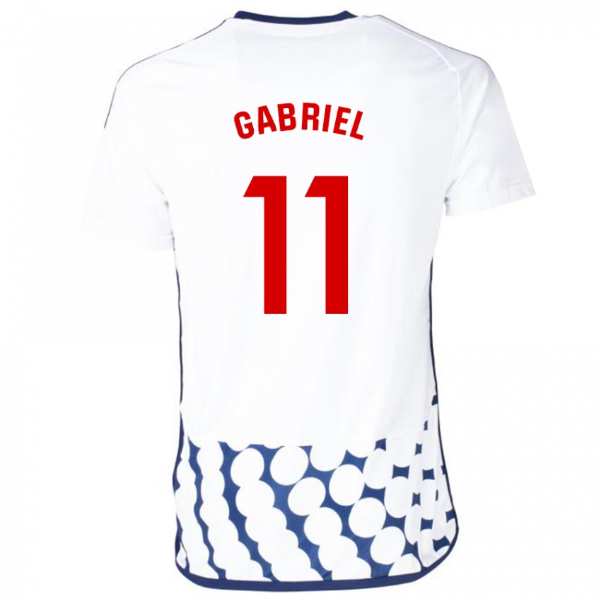 Uomo Maglia Sergio Gabriel #11 Bianco Kit Gara Away 2023/24 Maglietta