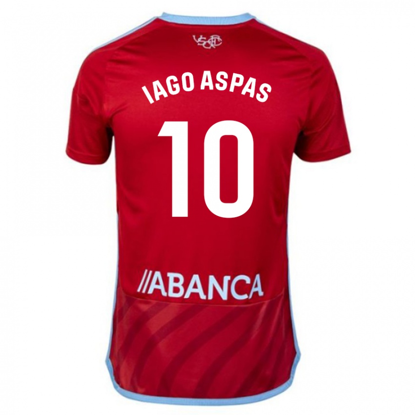 Uomo Maglia Iago Aspas #10 Rosso Kit Gara Away 2023/24 Maglietta