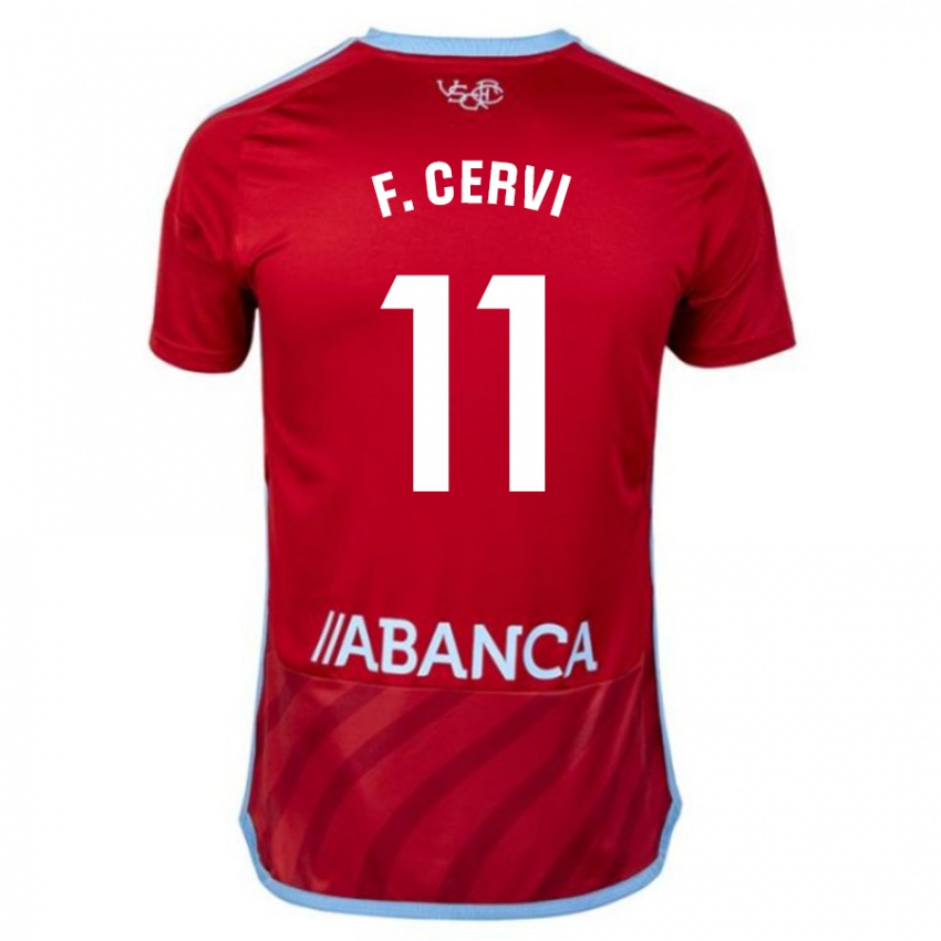 Uomo Maglia Franco Cervi #11 Rosso Kit Gara Away 2023/24 Maglietta