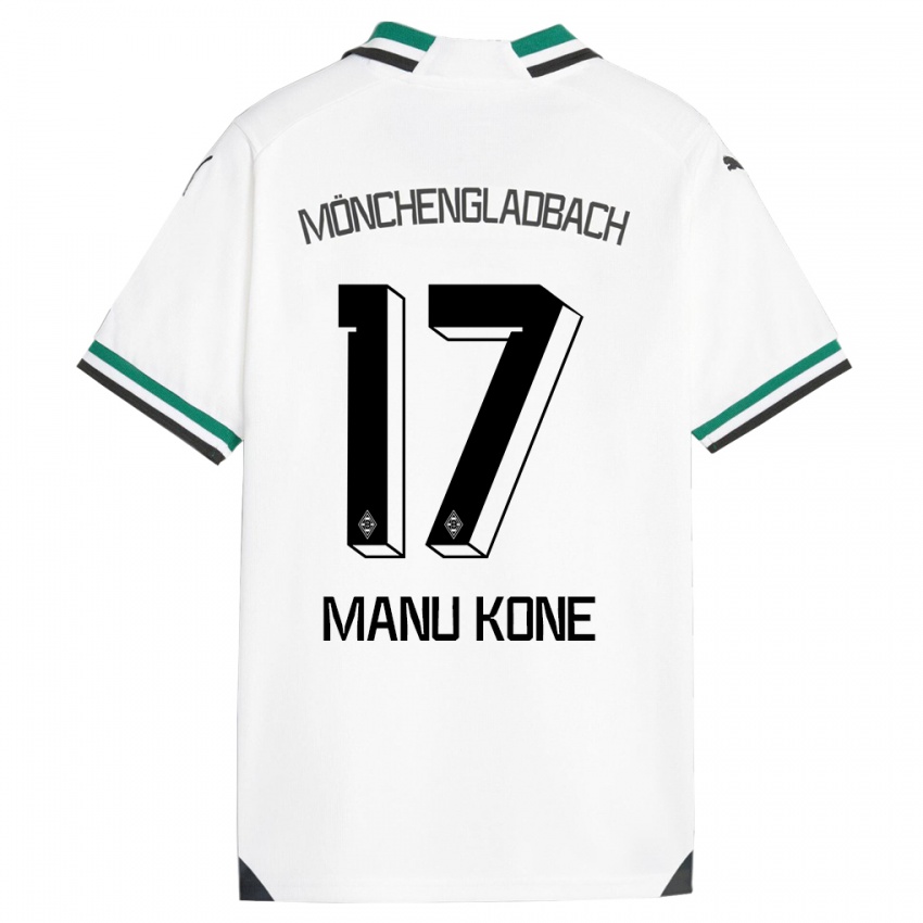 Donna Maglia Manu Kone #17 Bianco Verde Kit Gara Home 2023/24 Maglietta