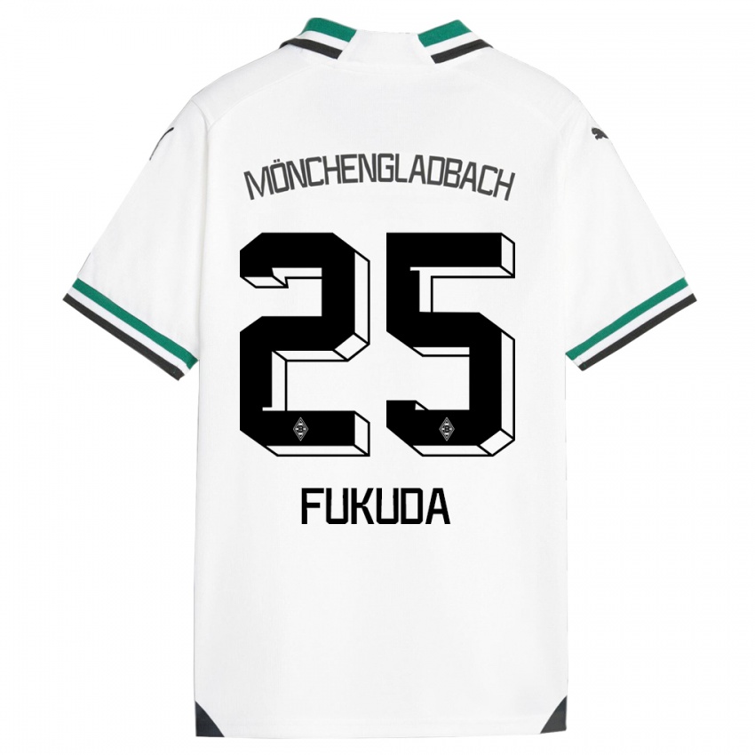 Donna Maglia Shio Fukuda #25 Bianco Verde Kit Gara Home 2023/24 Maglietta