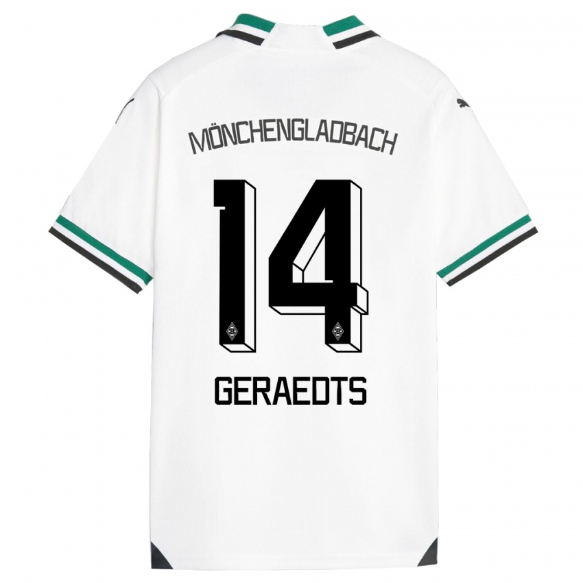 Donna Maglia Kelsey Geraedts #14 Bianco Verde Kit Gara Home 2023/24 Maglietta