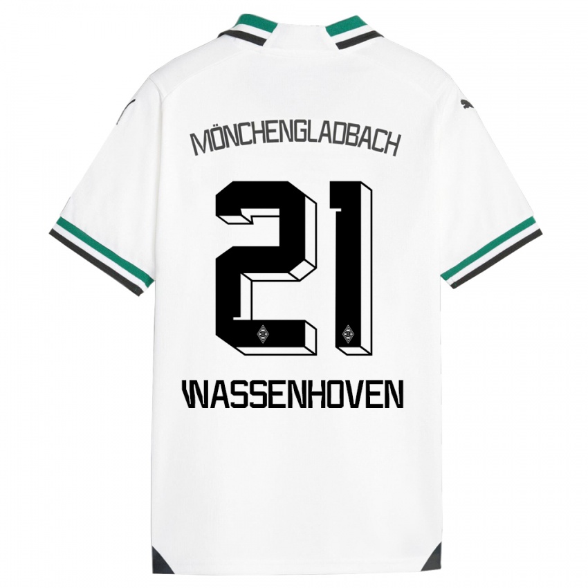 Donna Maglia Michelle Wassenhoven #21 Bianco Verde Kit Gara Home 2023/24 Maglietta