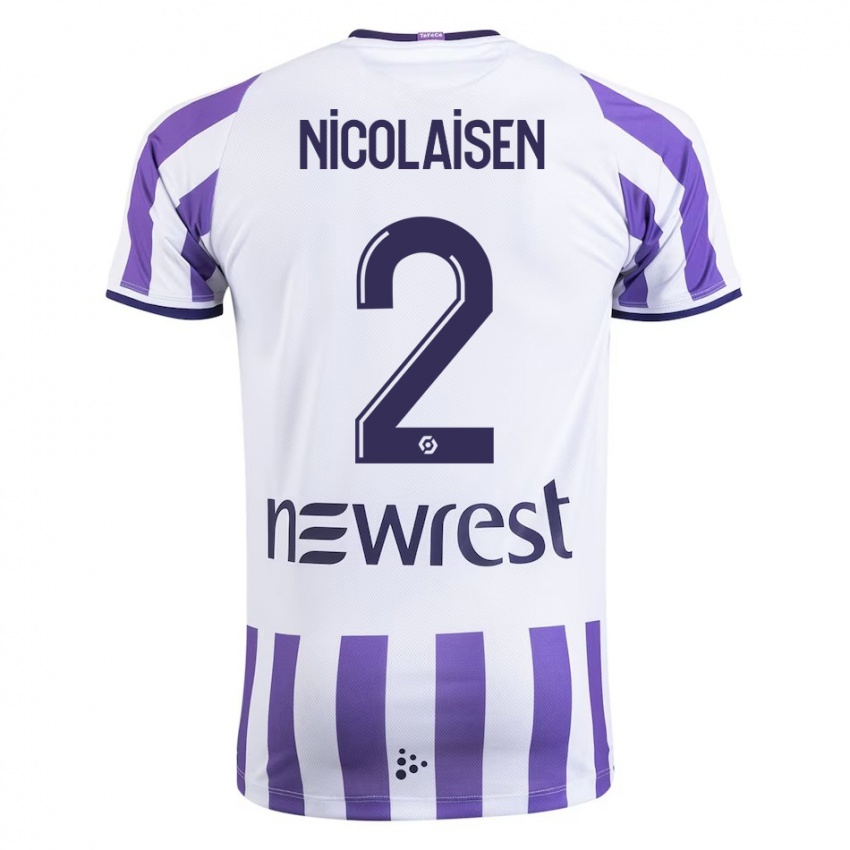 Donna Maglia Rasmus Nicolaisen #2 Bianco Kit Gara Home 2023/24 Maglietta