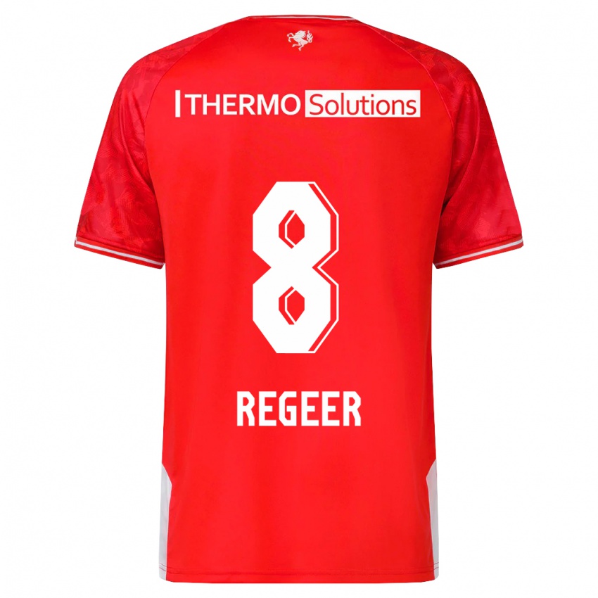 Donna Maglia Youri Regeer #8 Rosso Kit Gara Home 2023/24 Maglietta