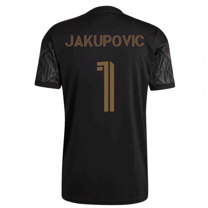 Donna Maglia Eldin Jakupovic #1 Nero Kit Gara Home 2023/24 Maglietta