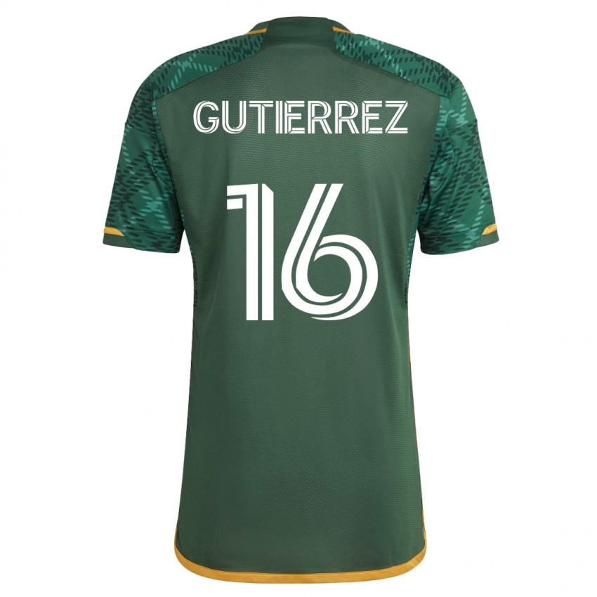 Donna Maglia Diego Gutiérrez #16 Verde Kit Gara Home 2023/24 Maglietta