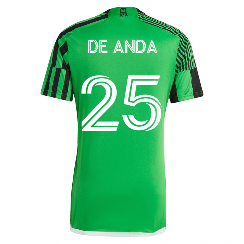 Donna Maglia Anthony De Anda #25 Verde Nero Kit Gara Home 2023/24 Maglietta