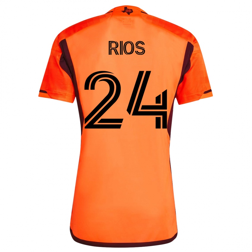 Donna Maglia Paolo Ríos #24 Arancia Kit Gara Home 2023/24 Maglietta