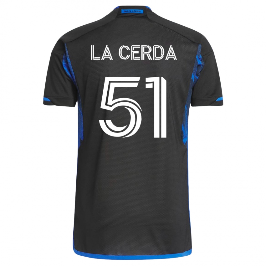 Donna Maglia Eric De La Cerda #51 Blu Nero Kit Gara Home 2023/24 Maglietta