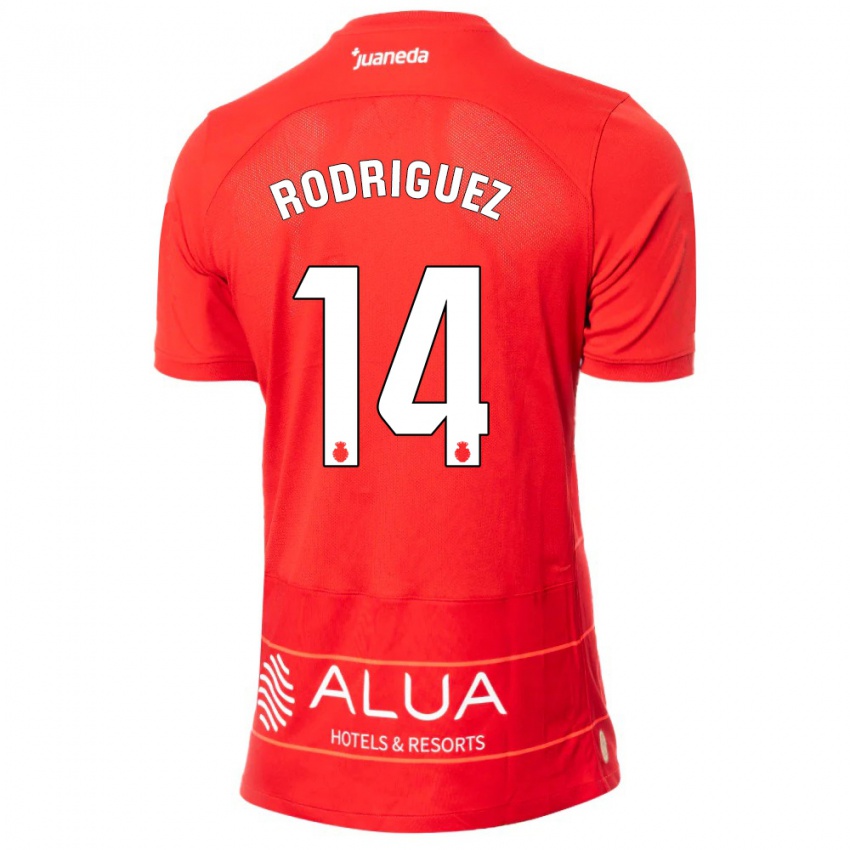 Donna Maglia Diego Rodríguez #14 Rosso Kit Gara Home 2023/24 Maglietta