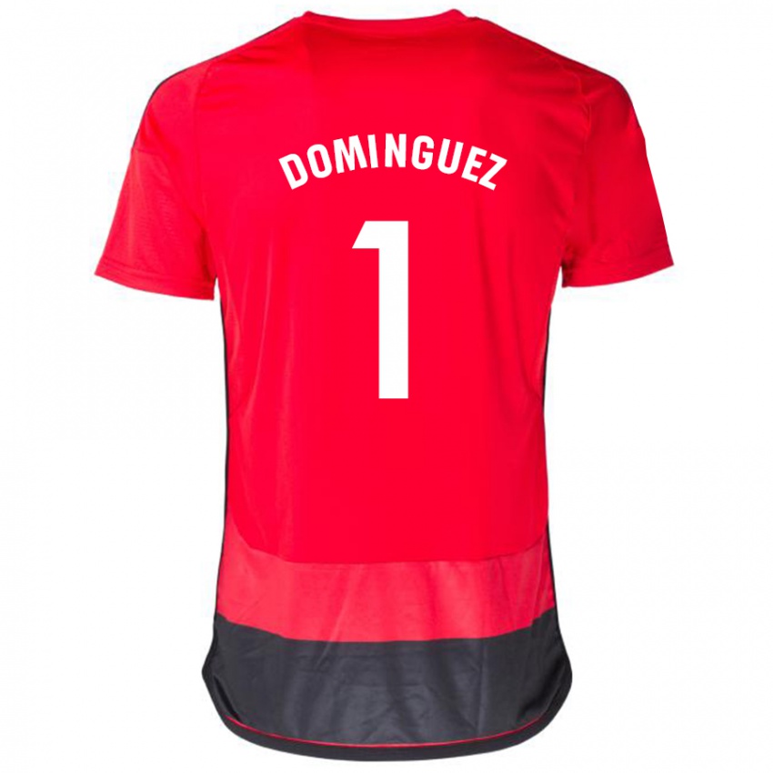 Donna Maglia Iago Domínguez #1 Rosso Nero Kit Gara Home 2023/24 Maglietta