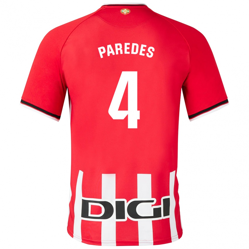 Donna Maglia Aitor Paredes #4 Rosso Kit Gara Home 2023/24 Maglietta