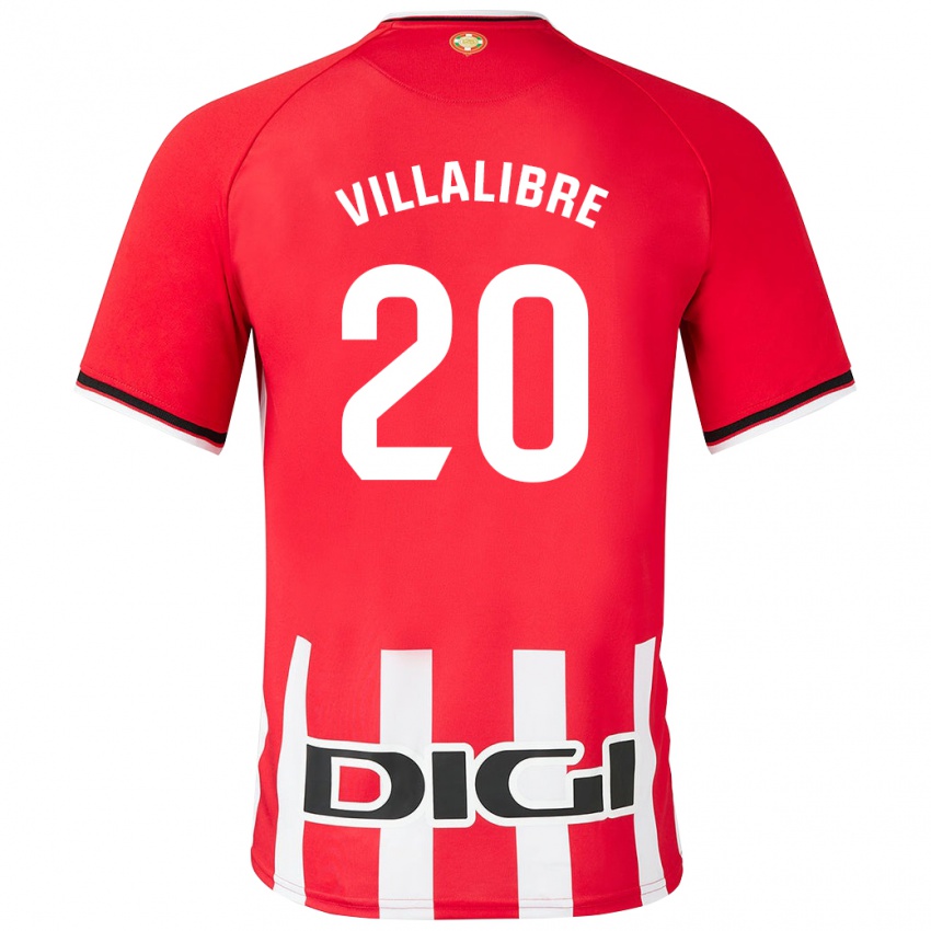 Donna Maglia Asier Villalibre #20 Rosso Kit Gara Home 2023/24 Maglietta