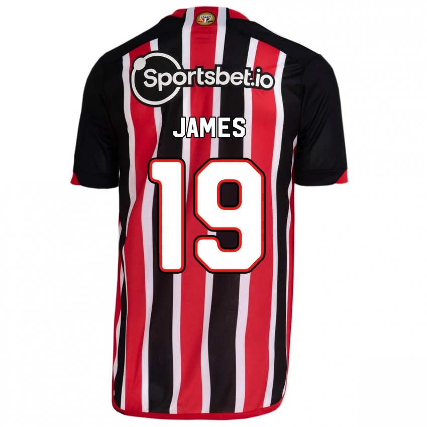 Donna Maglia James Rodriguez #19 Blu Rosso Kit Gara Away 2023/24 Maglietta