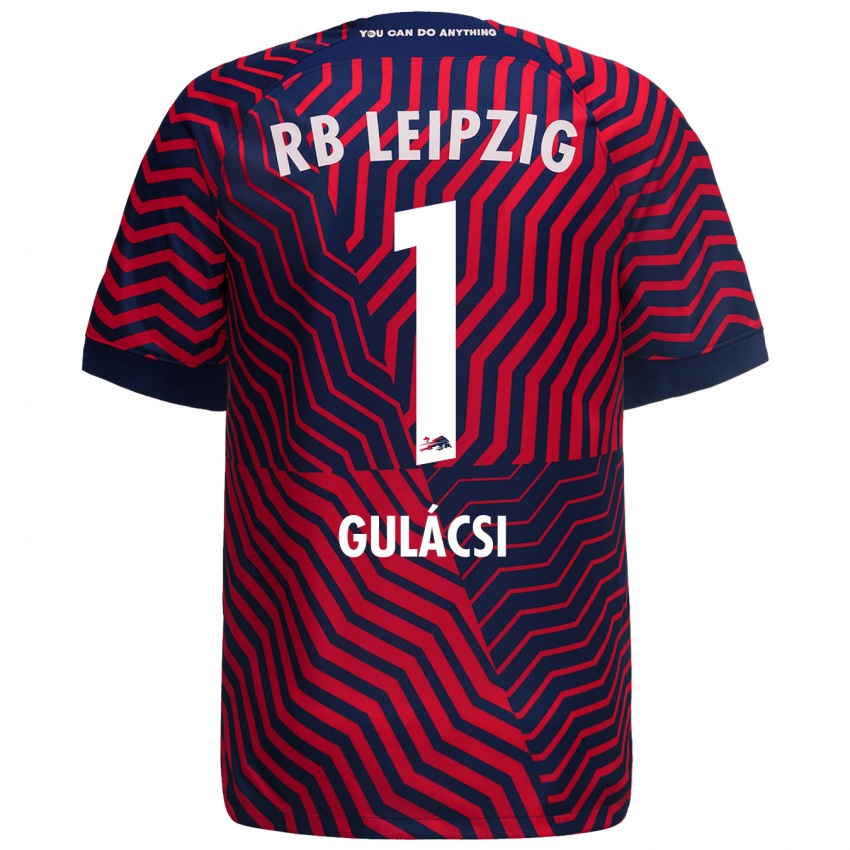 Donna Maglia Peter Gulacsi #1 Blu Rosso Kit Gara Away 2023/24 Maglietta