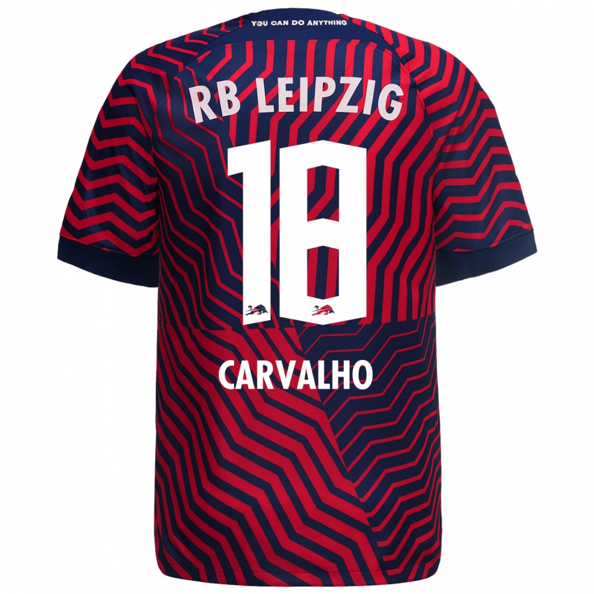 Donna Maglia Fabio Carvalho #18 Blu Rosso Kit Gara Away 2023/24 Maglietta