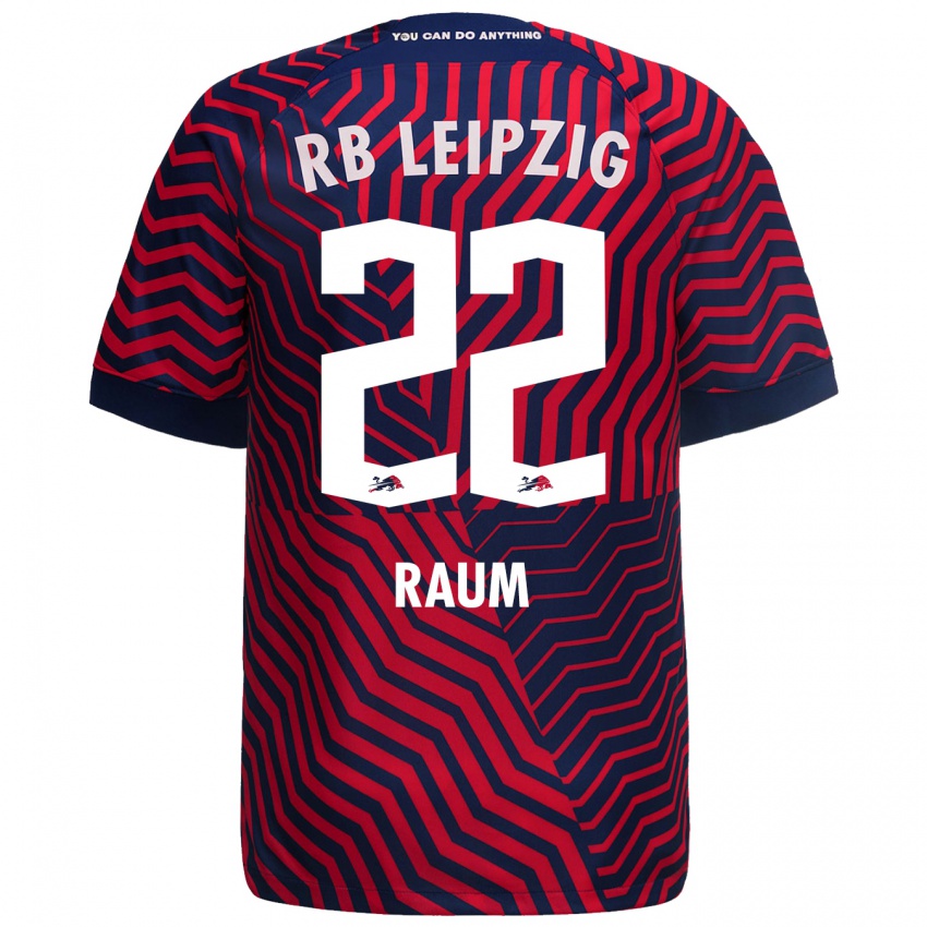 Donna Maglia David Raum #22 Blu Rosso Kit Gara Away 2023/24 Maglietta