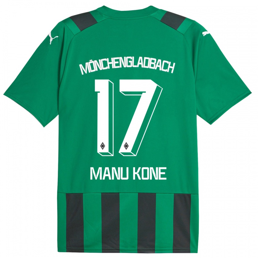 Donna Maglia Manu Kone #17 Nero Verde Kit Gara Away 2023/24 Maglietta