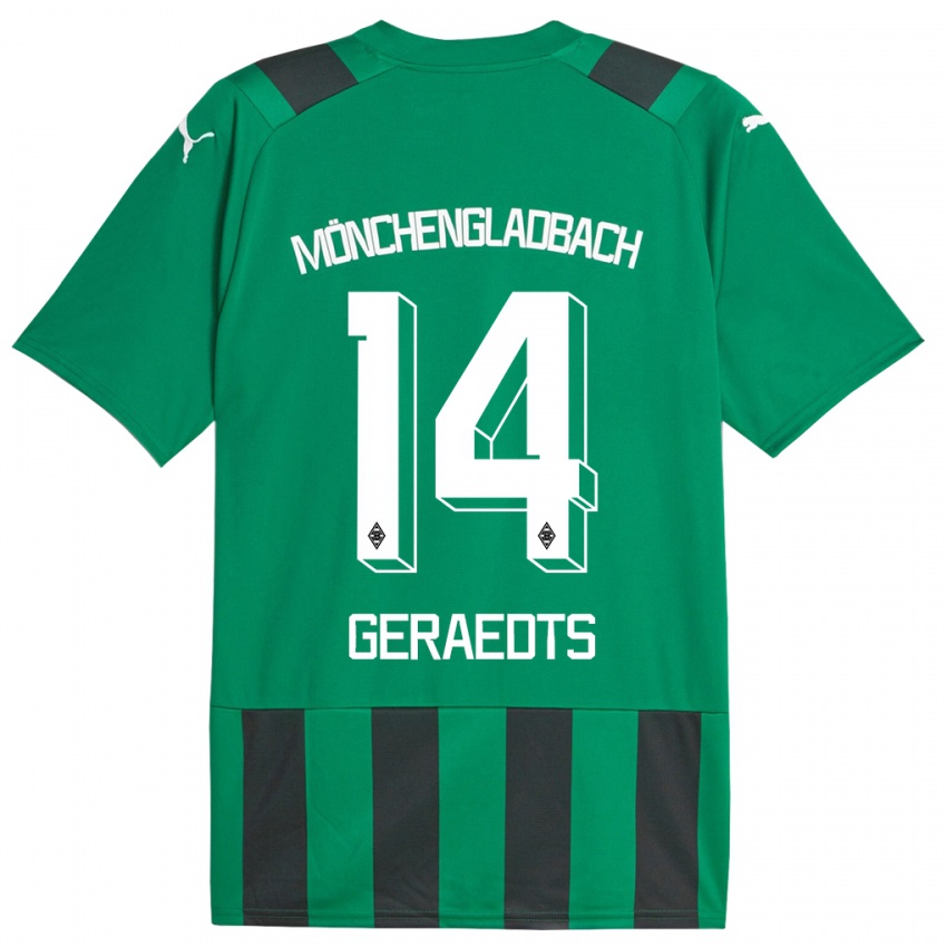 Donna Maglia Kelsey Geraedts #14 Nero Verde Kit Gara Away 2023/24 Maglietta