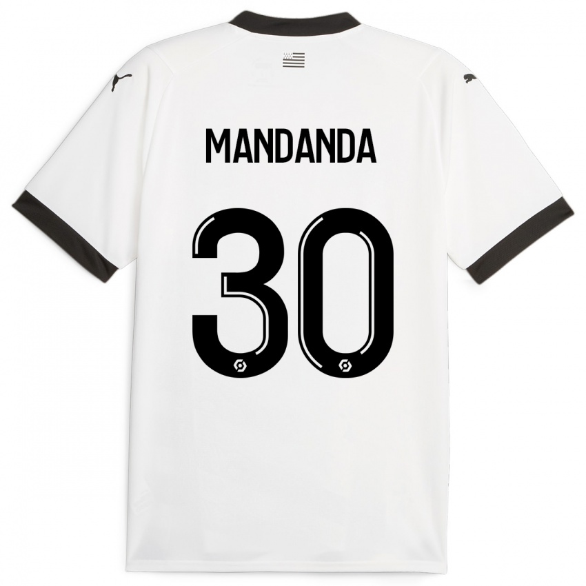 Donna Maglia Steve Mandanda #30 Bianco Kit Gara Away 2023/24 Maglietta