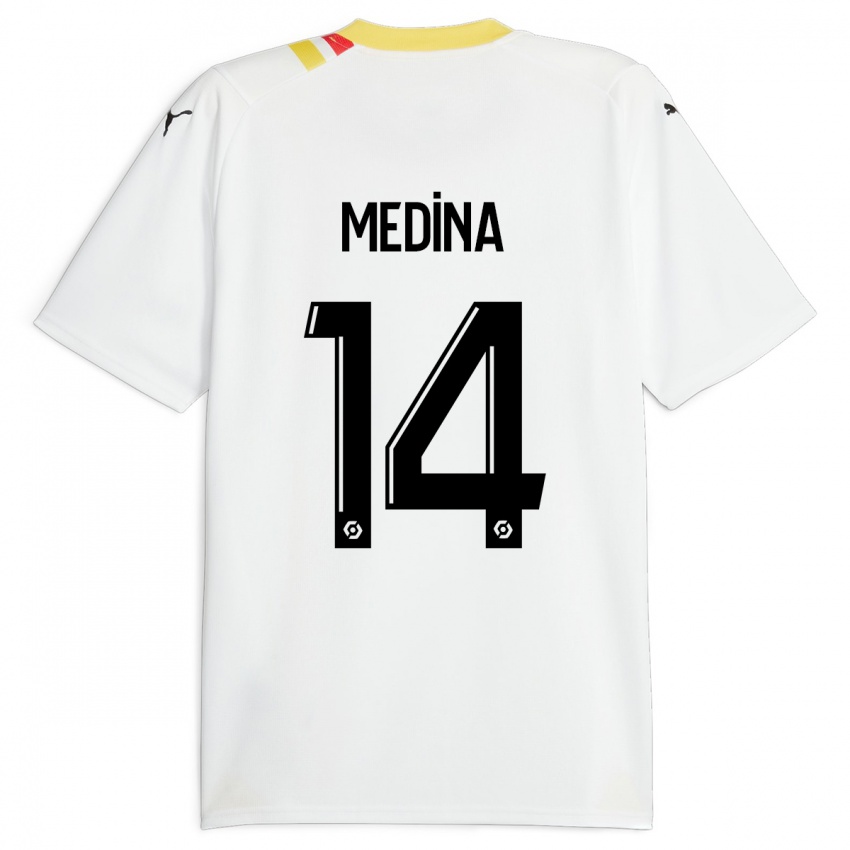 Donna Maglia Facundo Medina #14 Nero Kit Gara Away 2023/24 Maglietta